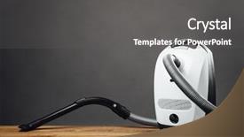  Presentation with grey - Slide set featuring home appliances - vacuum cleaner on grey background background and a gray colored foreground