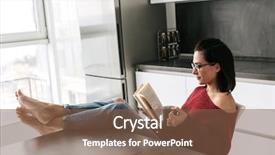  Presentation with photo - Cool new slides with home at the kitchen reading backdrop and a  colored foreground