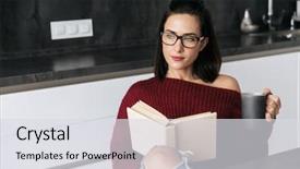  Presentation with coffee book - Theme enhanced with home at the kitchen reading background and a  colored foreground