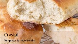  Presentation with broken home - Cool new slides with home-baked italian-style bread backdrop and a coral colored foreground