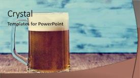  Presentation with rustic herbs on wood - Slide set featuring home bar - refreshing beer served background and a light blue colored foreground