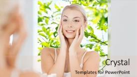  Presentation with green morning - Presentation enhanced with home bathroom over green natural background and a  colored foreground