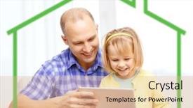  Presentation with green technology - Slides consisting of home behind green house background and a coral colored foreground