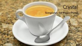  Presentation with coffee cup - PPT theme enhanced with home brewing - cup with hot coffee background and a  colored foreground