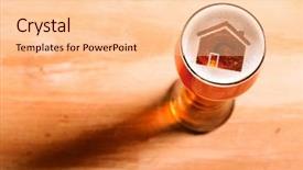  Presentation with craft beer - Amazing PPT theme having home brewing - local craft beer house silhouette backdrop and a lemonade colored foreground