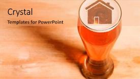  Presentation with craft beer - Slides enhanced with home brewing - local craft beer house silhouette background and a coral colored foreground