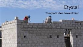  Presentation with building - Colorful PPT theme enhanced with home builders are building cinder backdrop and a  colored foreground
