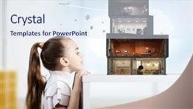  Presentation with home design - Audience pleasing theme consisting of home building - design of your dream house backdrop and a sky blue colored foreground