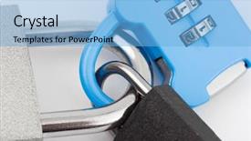  Presentation with smart connected environment - Audience pleasing PPT theme consisting of home business protection - connected locks - on white backdrop and a light blue colored foreground