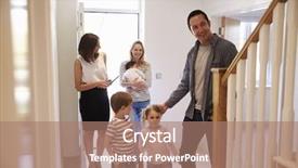  Presentation with realtor - Slides consisting of home buyer - realtor showing young family background and a coral colored foreground