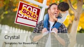  Presentation with yard sign - PPT layouts with home buyer - young mixed race chinese background and a light gray colored foreground