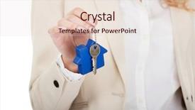  Presentation with real estate - Audience pleasing PPT theme consisting of home buying selling - businesswoman real estate agent giving backdrop and a lemonade colored foreground