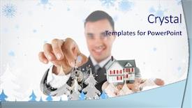  Presentation with house fly insect close up - Theme having home buying selling - close up of keys background and a sky blue colored foreground