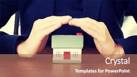  Presentation with friendly - Amazing presentation design having home buying selling - friendly smiling businesswoman presenting backdrop and a  colored foreground