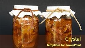  Presentation with natural - Slide deck featuring home-canned-baked-ham background and a tawny brown colored foreground