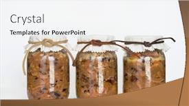  Presentation with soup - Beautiful presentation theme featuring home-canned-ham-bean-soup backdrop and a sky blue colored foreground