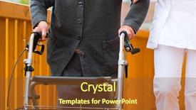  Presentation with nurse care - PPT theme consisting of home care - young nurse and female senior background and a tawny brown colored foreground