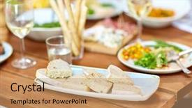  Presentation with junk food - Presentation featuring home catering - food junk-food and unhealthy eating background and a  colored foreground