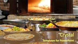  Presentation with catering - Theme having home catering - food background and a tawny brown colored foreground