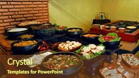  Presentation with metabolisme sel - Slides enhanced with home catering - sel serfice cooker wood burning background and a tawny brown colored foreground