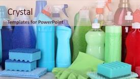  Presentation with chemical safety - Audience pleasing presentation theme consisting of home chemical safety - cleaning products on shelf backdrop and a lemonade colored foreground