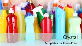  Presentation with chemical safety - Cool new presentation theme with home chemical safety - cleaning products on shelf backdrop and a arctic colored foreground