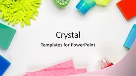  Presentation with white house - Slide deck with home chemical safety - house cleaning products on white background and a white colored foreground