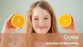  Presentation with orange fruit - PPT theme featuring  background and a  colored foreground