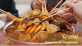  Presentation with chinese new year lunar - Slide set consisting of home chinese cuisine for lunar background and a red colored foreground