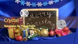  Presentation with snowflakes - Cool new presentation with home-christmas-decoration-blackboard backdrop and a tawny brown colored foreground