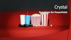  Presentation with red movie - Beautiful slide deck featuring home cinema movie night backdrop and a dark gray colored foreground