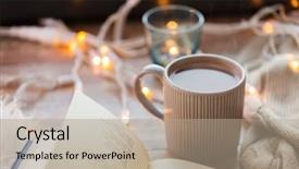  Presentation with family and home love concept - Slides featuring home concept - book and cup background and a coral colored foreground