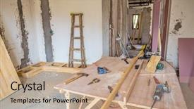  Presentation with portfolio renovation and construction - Audience pleasing PPT theme consisting of xml tag and gear wheel - 3d rendering backdrop and a lemonade colored foreground