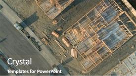  Presentation with aerial view of cape town - Slide deck consisting of home construction site foundation background and a violet colored foreground