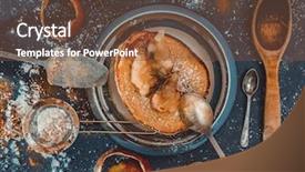  Presentation with jam - Audience pleasing PPT theme consisting of home-cooked pancakes with apple jam backdrop and a tawny brown colored foreground