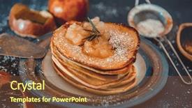  Presentation with jam - Slides consisting of home-cooked pancakes with apple background and a tawny brown colored foreground