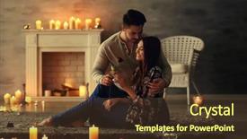  Presentation with candles - Colorful presentation theme enhanced with home decor - date of happy young couple backdrop and a tawny brown colored foreground
