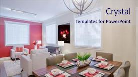  Presentation with luxury house - Presentation enhanced with home decor - modern dining room in luxury background and a sky blue colored foreground