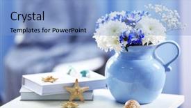  Presentation with hospital bedside - PPT theme having home decor on bedside table background and a light blue colored foreground