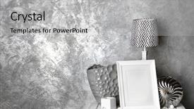  Presentation with decor - Slide deck consisting of home decor on table on grey wall background background and a light gray colored foreground