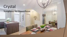  Presentation with luxury vintage house - Slide deck with home decorating - modern dining room in luxury background and a  colored foreground