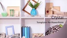  Presentation with white differene - Theme having home decorationg - beautiful white shelves with different background and a soft green colored foreground