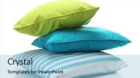  Presentation with bright white - Presentation design with home decorationg - bright pillows isolated on white background and a light blue colored foreground