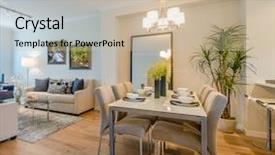  Presentation with luxury house - Theme featuring home decorationg - modern dining room in luxury background and a soft green colored foreground