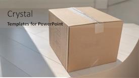  Presentation with online shopping - Amazing PPT layouts having home-delivery-cardboard-box-package backdrop and a coral colored foreground