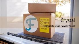  Presentation with food delivery - Slide set having home delivery in cardboard box background and a gold colored foreground