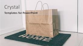  Presentation with food safety - Cool new slide set with home-delivery-of-food-grocery backdrop and a light gray colored foreground