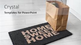  Presentation with food delivery - Presentation design featuring home-delivery-of-food-grocery background and a light gray colored foreground