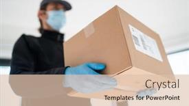  Presentation with man door - Beautiful presentation featuring home-delivery-shopping-box-man backdrop and a lemonade colored foreground