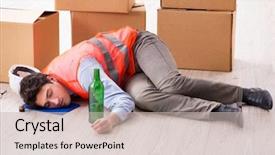  Presentation with starch drug delivery - Cool new PPT layouts with home depot - delivery man drunk at work backdrop and a soft green colored foreground